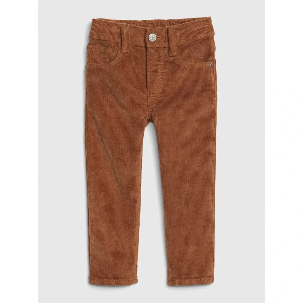 Gap Denim Brown Corduroy Slim Straight Leg Pants Toddler Boys Size 2T NWT